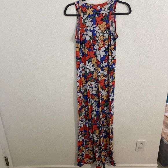 Lularoe- Dani long maxi dress - bright orange and purple floral print-size small - Picture 7 of 8